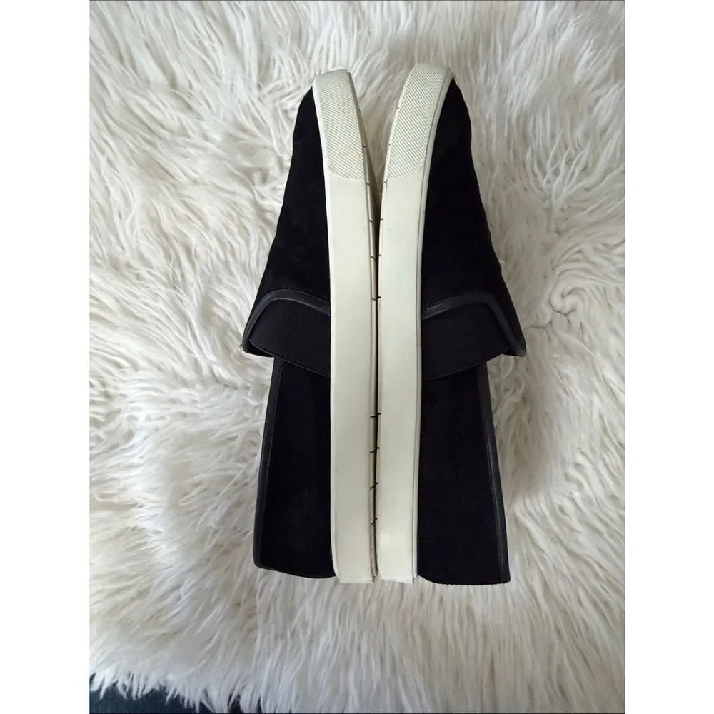 Vince Black Suede Slip-On Flats with White Sole Size 9